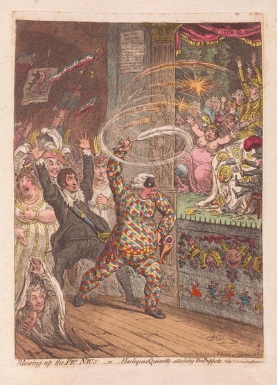 تفجير Pic Nics أو Harlequin Quixotte مهاجمة الدمى ، الحانة. 1804 (نقش يدوي) بواسطة جيمس جيلراي