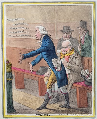 اليأس ، نشرته هانا همفري في عام 1802 (النقش الملون يدويًا) (انظر 191204) بواسطة James Gillray