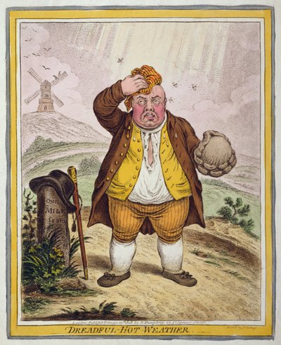 الطقس الحار المروع ، نشرته هانا همفري عام 1808 (النقش اليدوي) بواسطة جيمس جيلراي