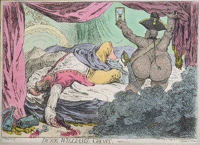 شبح الدوق ويليام ، نشرته هانا همفري في عام 1799 (النقش اليدوي) بواسطة James Gillray
