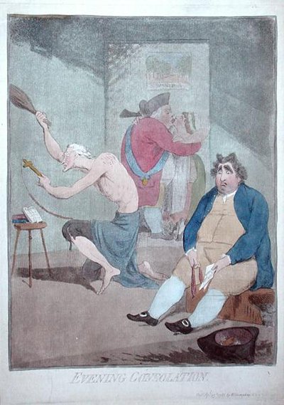 عزاء المساء ، نشره ويليام همفري عام 1785 (نقش ملون يدويًا) بواسطة جيمس جيلراي