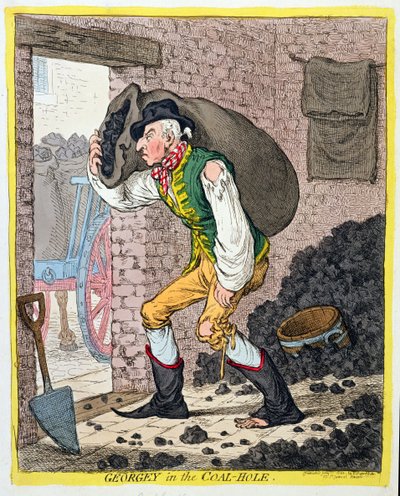 جورجي في حفرة الفحم ، التي نشرتها هانا همفري في عام 1801 (النقش اليدوي) بواسطة James Gillray