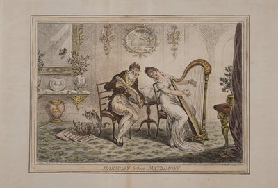 الانسجام قبل الزواج ، نشرته هانا همفري ، 1805 (النقش اليدوي) بواسطة James Gillray