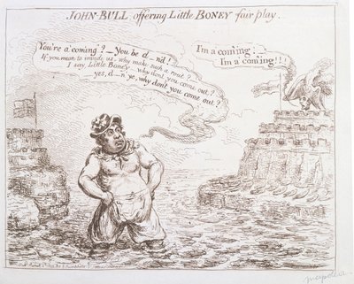 قدم جون بول لعبة Little Boney العادلة ، التي نشرتها هانا همفري في عام 1803 بواسطة جيمس جيلراي
