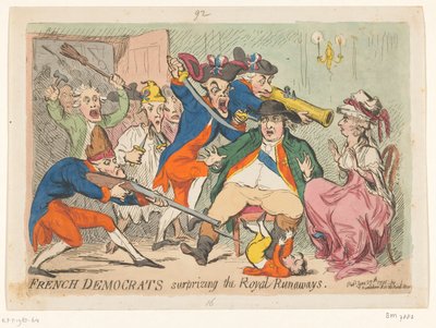 اشتعلت رحلة لويس السادس عشر وماري أنطوانيت في عام 1791 الديموقراطيون الفرنسيون يتفوقون على الهاربين الملكيين بواسطة جيمس جيلراي