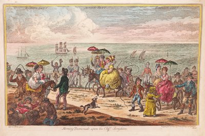 متنزه الصباح على الجرف ، برايتون ، بعد الكابتن جيه مورس ، الحانة. 1806 (نقش يدوي) بواسطة جيمس جيلراي