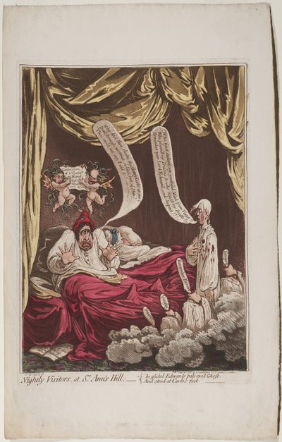 الزوار كل ليلة في سانت أنس هيل ، 1798 بواسطة جيمس جيلراي