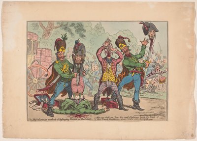 معاملة النمسا للمبعوثين الفرنسيين ، 1799 الطريقة الألمانية العليا لتدمير الحشرات في رات شتات (العنوان على الكائن) بواسطة جيمس جيلراي