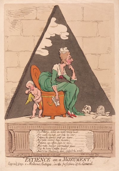 الصبر على نصب تذكاري ، حانة. 1791 (نقش يدوي) بواسطة جيمس جيلراي