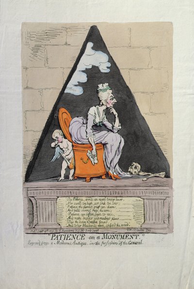 الصبر على نصب تذكاري ، نشرته هانا همفري عام 1791 (النقش اليدوي) بواسطة جيمس جيلراي