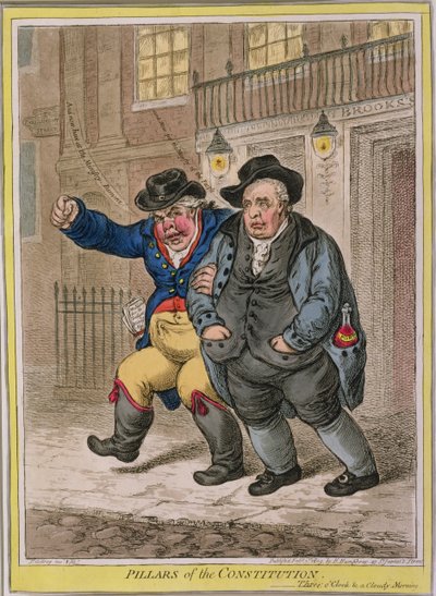 أركان الدعارة: الساعة الثالثة صباحًا غائم ، نشرته هانا همفري في عام 1809 (النقش الملون يدويًا) بواسطة جيمس جيلراي