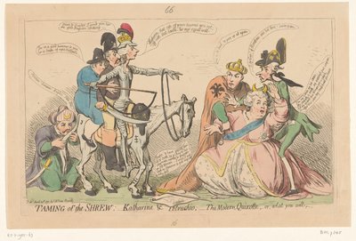 بيت كما يخيف دون كيشوت كاثرين العظيمة ، 1791 ترويض النمرة: - كاثرين وبتروشيو: - Quixotte الحديثة ، أو ما شئت (العنوان على الكائن) بواسطة جيمس جيلراي