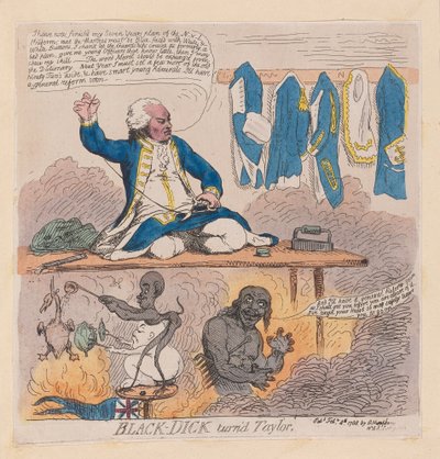 ريتشارد هاو ، أول إيرل هاو (بلاك-ديك تورنور تايلور) ، حانة. 1788 (نقش ملون) بواسطة James Gillray
