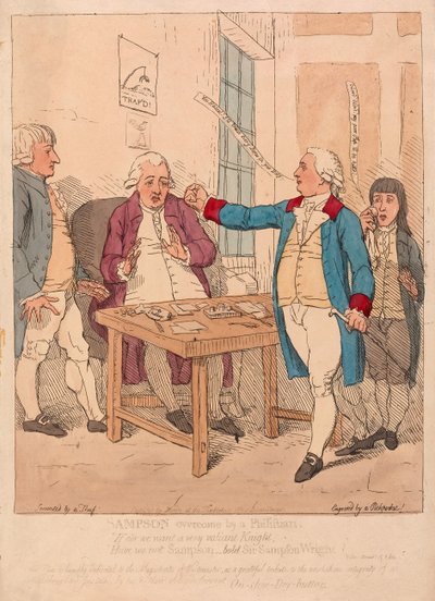 سامبسون تغلب عليه حانة فلسطينية. 1782 (نقش يدوي) بواسطة جيمس جيلراي