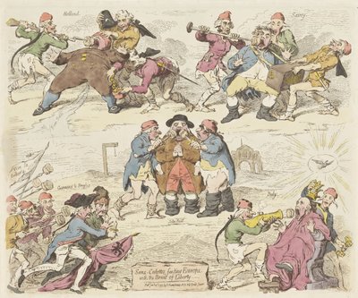 أطعم Sans-culottes أوروبا بخبز الحرية ، 1793 Sans-culottes ، يغذي أوروبا بخبز الحرية (العنوان على الكائن) بواسطة جيمس جيلراي