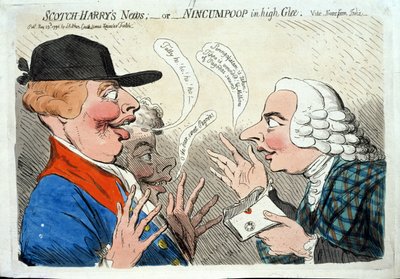 سكوتش هاري نيوز ، أو Nincumpoop في High Glee ، نشره J.Aitken في 1792 (النقش الملون يدويًا) بواسطة جيمس جيلراي