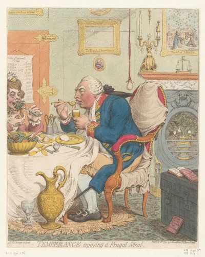 سبوتبرنت المرجع جورج الثالث 1792 الاعتدال التمتع بوجبة مقتصد (العنوان على الكائن) بواسطة جيمس جيلراي