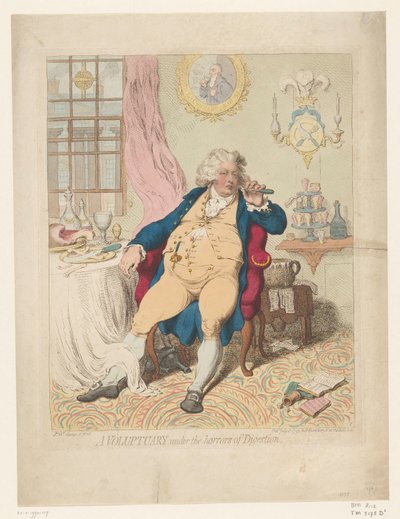سبوتبرنت المرجع جورج الرابع 1792 A Voluptuary تحت أهوال الهضم (العنوان على الكائن) بواسطة جيمس جيلراي