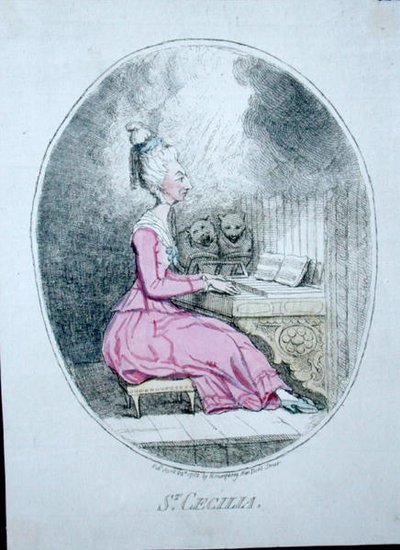 سانت سيسيليا ، نشرتها هانا همفري عام 1782 (نقش ملون يدويًا) بواسطة جيمس جيلراي