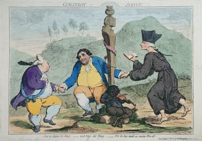 The Coalition-Dance ، نشره ويليام همفري في 1783 (النقش الملون يدويًا) بواسطة James Gillray