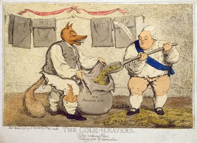 The Cole-Heavers ، نشره ويليام همفري في 1783 (النقش الملون يدويًا) بواسطة جيمس جيلراي