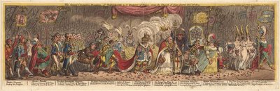موكب التتويج الكبير لنابليون الإمبراطور الأول لفرنسا ، من كنيسة نوتردام 1805 بواسطة جيمس جيلراي
