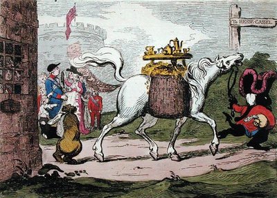 الإرث ، نشره دبليو هولاند عام 1786 (نقش ملون يدويًا) بواسطة جيمس جيلراي