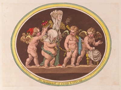 زواج كيوبيد والنفس ، حانة. 1797 (نقش يدوي) بواسطة جيمس جيلراي