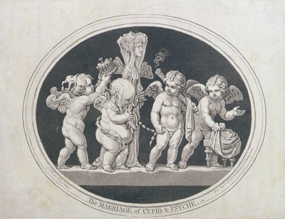 زواج كيوبيد والروح ، نشرته هانا همفري عام 1797 بواسطة James Gillray