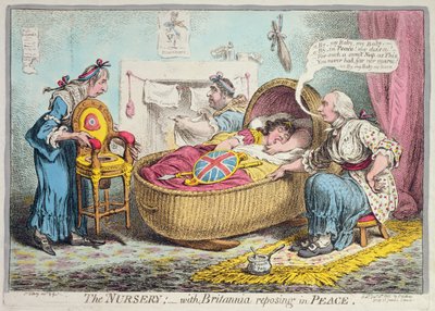 التمريض! مع بريطانيا تتراجع في السلام ، نشرتها هانا همفري في عام 1802 (النقش الملون يدويًا) بواسطة جيمس جيلراي