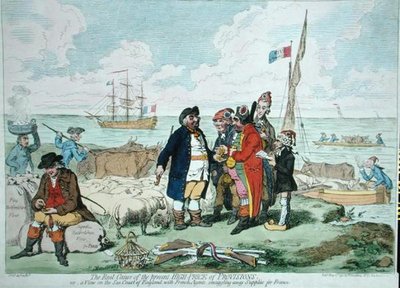 السبب الحقيقي للأسعار المرتفعة الحالية للبنود ، التي نشرتها هانا همفري عام 1795 (نقش ملون يدويًا) بواسطة جيمس جيلراي