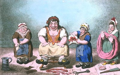 الزهرة بزي النعم ، التي نشرتها هانا همفري في عام 1800 (نقش ملون يدويًا) بواسطة جيمس جيلراي