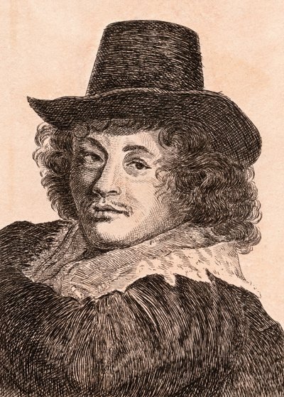 فرانس هالس ، رسم توضيحي من "75 صورة لرسامين مشهورين من أصول أصلية" ، نُشر عام 1817 ، لندن بواسطة جيمس جيرتين