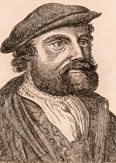 هانز هولبين الأصغر ، رسم توضيحي من "75 صورة لرسامين مشهورين من أصول أصلية" ، نُشر في لندن ، 1817 بواسطة جيمس جيرتين