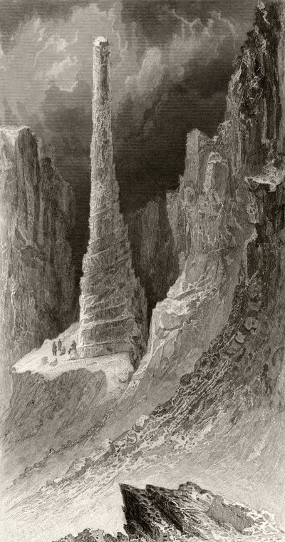 نصب تينيسون ، الذي نقشه جيه ماكجوفين ، من "الاستكشافات القطبية الشمالية في السنوات 1853 ، 54 ، 55" ، المجلد الأول ، من قبل الدكتورة إليشا كينت كين (1820-57) نشرت فيلادلفيا ، 1856 بواسطة جيمس هاميلتون