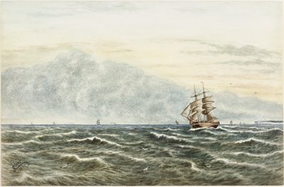 مشهد الشحن قبالة Tynemouth (ألوان مائية ، لون الجسم وقلم رصاص على ورق) بواسطة جيمس هنري كليت
