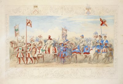 أرشيبالد ، إيرل كاسيليس ، فارس الدولفين ، 1839 (قلم رصاص ، مرحاض ، غواش وطلاء ذهبي على ورق) بواسطة جيمس هنري نيكسون