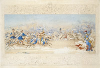 The Joust (قلم رصاص ومرحاض ولون جسم على ورق) بواسطة جيمس هنري نيكسون
