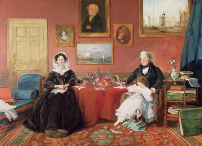 عائلة لانغفورد في غرفة الرسم ، 1841 بواسطة جيمس هولاند