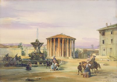 معبد فيستا ، روما ، 1849 (مرحاض فوق الجرافيت على الورق) بواسطة جيمس هولاند