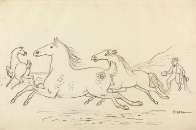ثلاثة خيول وفتى إسطبل بواسطة James Howe