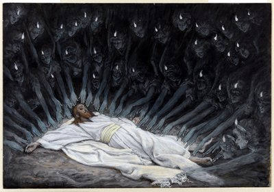 جاء الملائكة وخدمه ، توضيح لحياة المسيح ، c.1886-94 (مرحاض وغواش على ورق مقوى) بواسطة جيمس جاك جوزيف تيسو