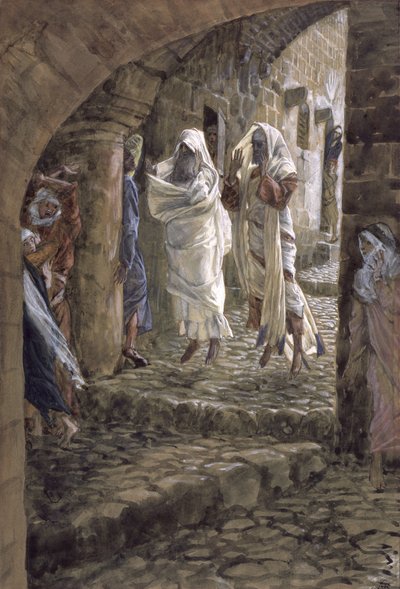 ظهورات الموتى في شوارع القدس ، رسم توضيحي لحياة المسيح ، c.1886-94 (مرحاض وغواش على ورق مقوى) بواسطة جيمس جاك جوزيف تيسو