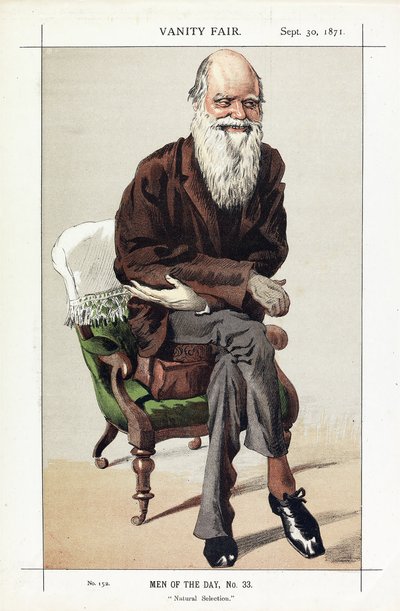تشارلز داروين ، رجال اليوم ، رقم 33 ، الانتقاء الطبيعي ، من Vanity Fair ، حانة. 1871 بواسطة جيمس جاك جوزيف تيسو