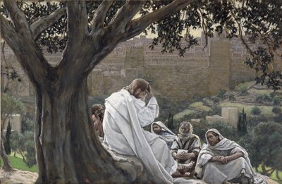 المسيح تنبأ بتدمير الهيكل ، توضيح لحياة المسيح ، c.1886-94 (مرحاض وغواش على ورق مقوى) بواسطة جيمس جاك جوزيف تيسو