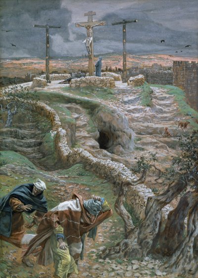 يسوع وحده على الصليب ، توضيح لحياة المسيح ، c.1884-96 (مرحاض وغواش على ورق مقوى) بواسطة جيمس جاك جوزيف تيسو