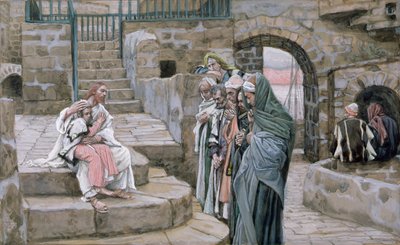 يسوع والطفل الصغير ، توضيح لحياة المسيح ، c.1886-94 (مرحاض وغواش على ورق مقوى) بواسطة جيمس جاك جوزيف تيسو