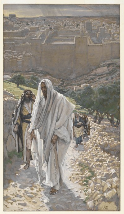 يذهب يسوع في المساء إلى بيت عنيا ، صورة من حياة ربنا يسوع المسيح ، 1886-1894 (مرحاض على الجرافيت على ورق) بواسطة جيمس جاك جوزيف تيسو