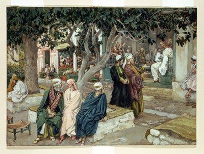 يسوع في لقاء مع القديس ماثيو ، مثال لحياة المسيح ، c.1886-96 (الغواش على ورق مقوى) بواسطة جيمس جاك جوزيف تيسو