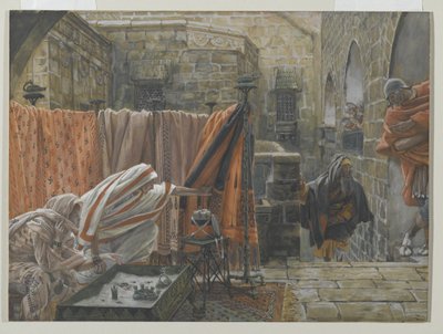 جوزيف أريماثيا يطلب من بيلاطس أن يستأذن لإزالة جسد يسوع ، رسم توضيحي من حياة ربنا يسوع المسيح ، 1886-1894 (مرحاض على الجرافيت على الورق) بواسطة جيمس جاك جوزيف تيسو